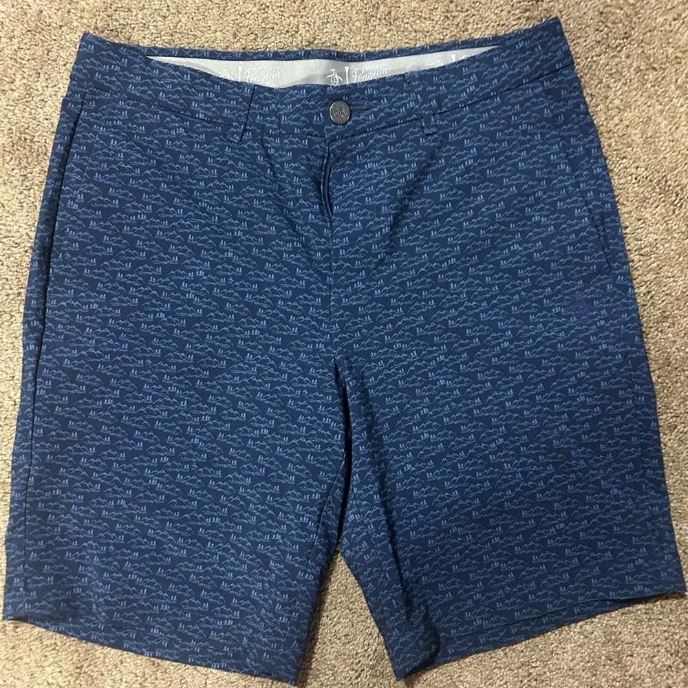 Men's Blue Patterned Shorts